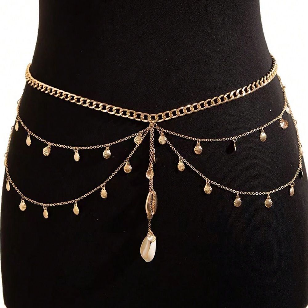 Gold Shell Charm Belt N899